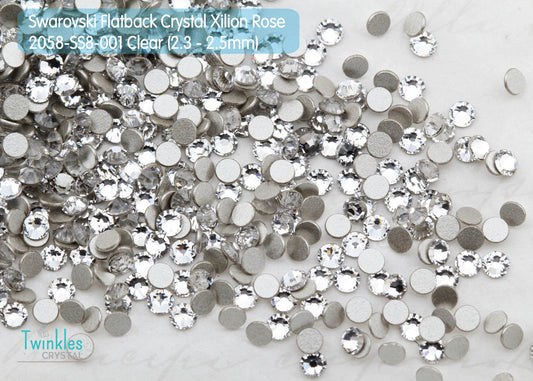 Free Shipping 2.4mm (36-144pcs) Clear - Swarovski Flatback Crystal Foil - 2058-SS8-001F