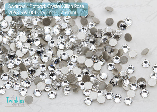 Free Shipping 2.6mm (36-144pcs) Clear - Swarovski Flatback Crystal Foil - 2058-SS9-001F