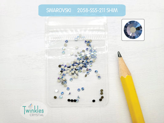 144pcs #211SIM- Swarovski Flatback Crystal No Hotfix - Light Sapphire Shimmer