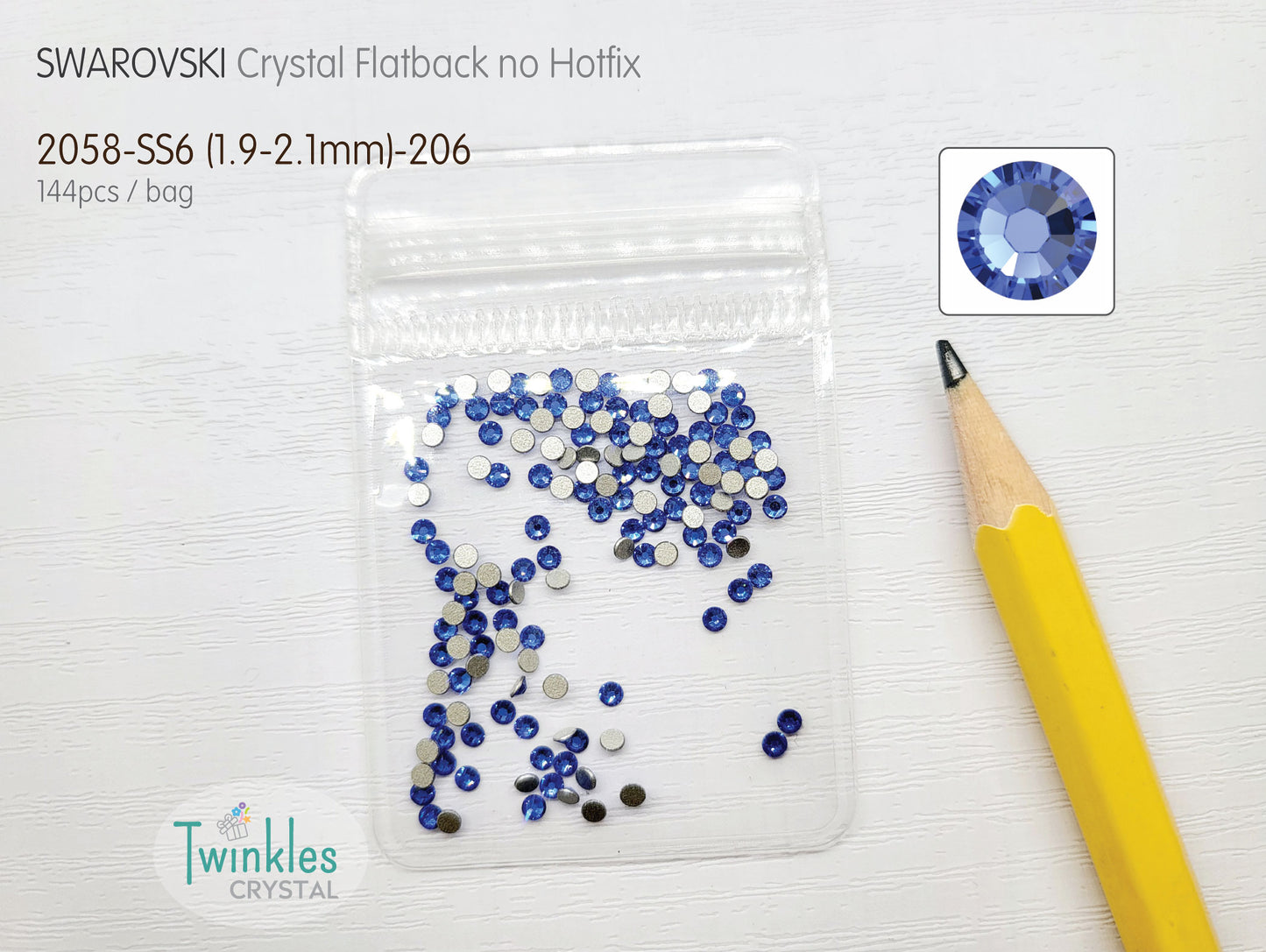 #2058-SS6 (1.9 - 2.1mm) - Swarovski Flatback no Hotfix Crystal - 144pcs