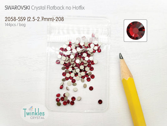 144pcs #208 - Swarovski Flatback Crystal No Hotfix - Siam