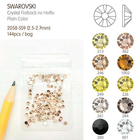 #2058-SS9 - Swarovski Flatback no Hotfix Crystal Picking Color - 144pcs