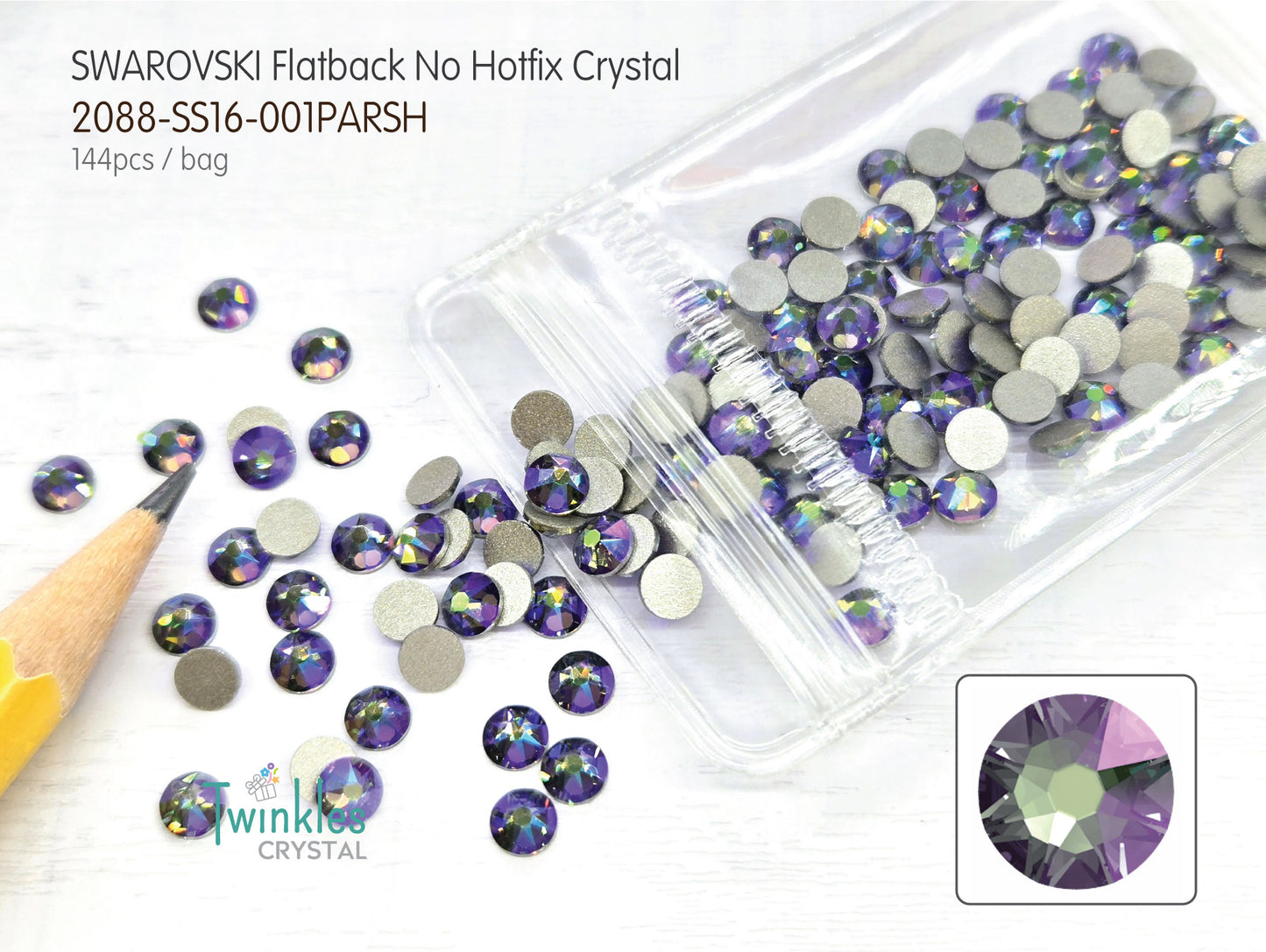 #2088-SS16 (3.8 - 4.0mm) - Swarovski Flatback no Hotfix Crystal - 144pcs