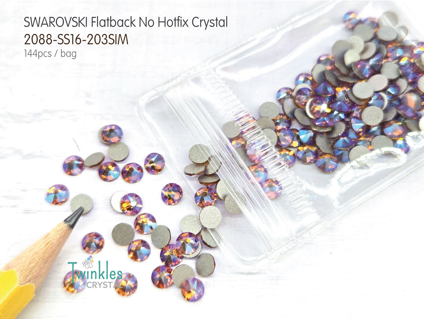 #2088-SS16 (3.8 - 4.0mm) - Swarovski Flatback no Hotfix Crystal - 144pcs