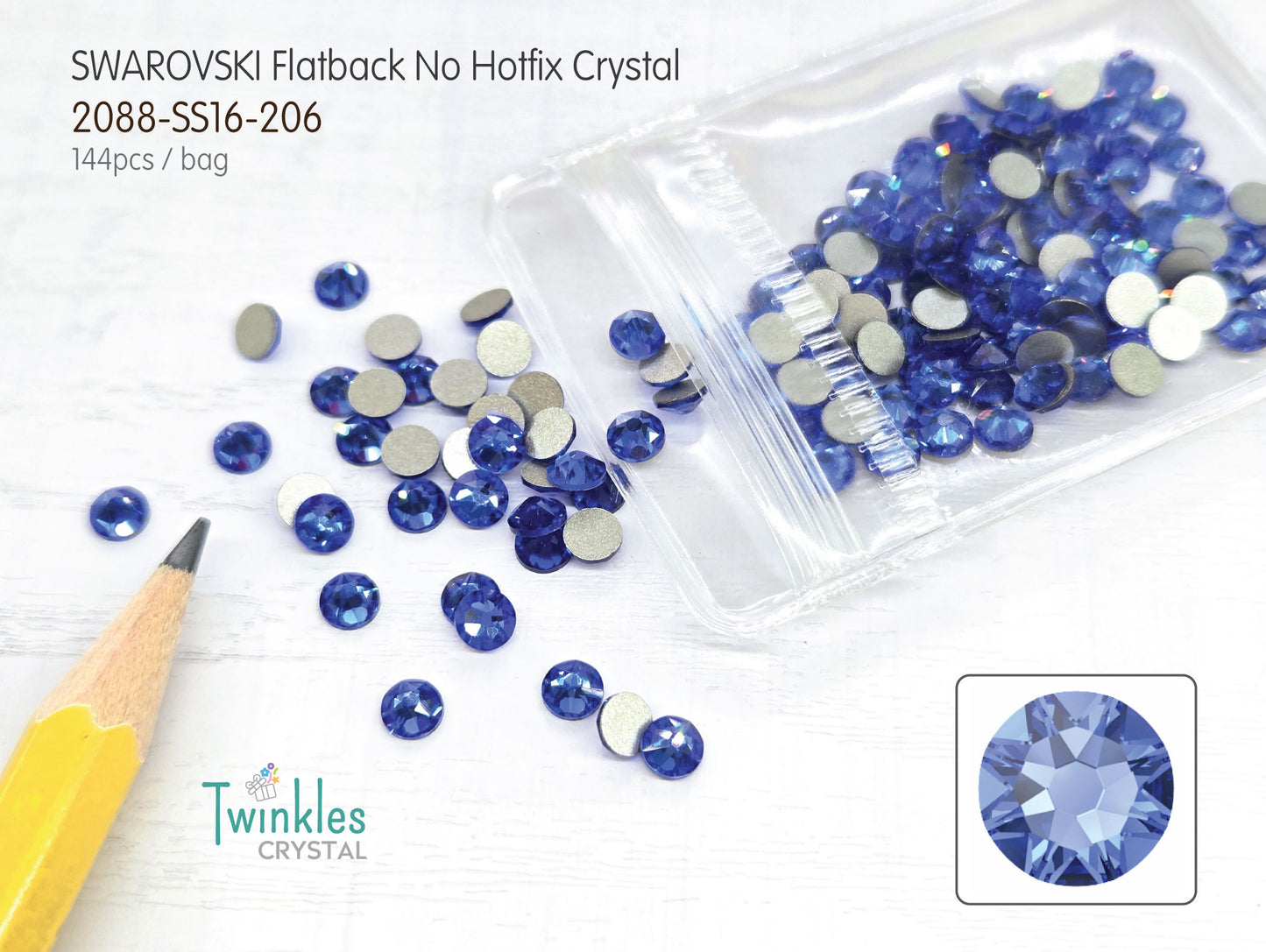 #2088-SS16 (3.8 - 4.0mm) - Swarovski Flatback no Hotfix Crystal - 144pcs