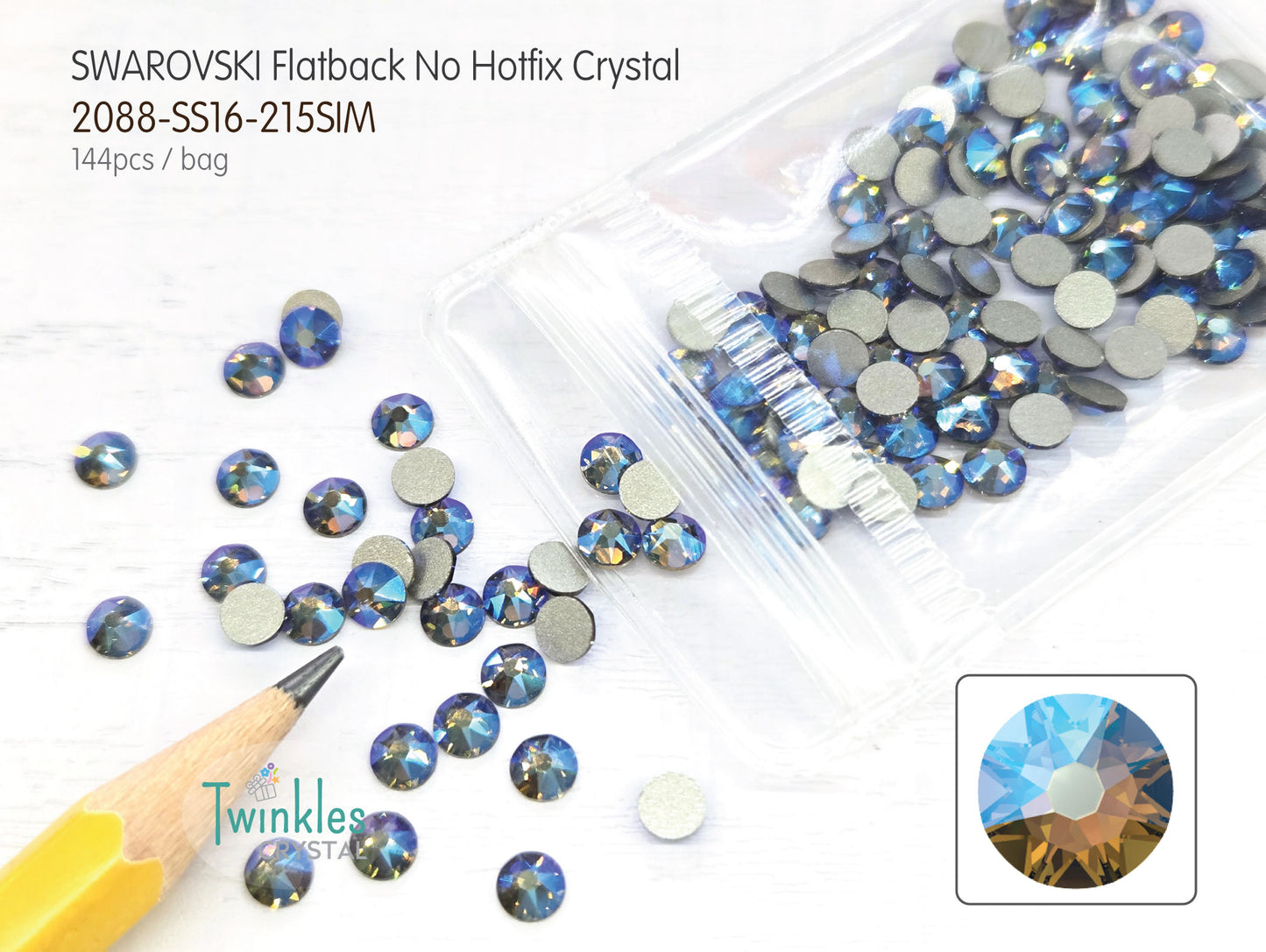 #2088-SS16 (3.8 - 4.0mm) - Swarovski Flatback no Hotfix Crystal - 144pcs