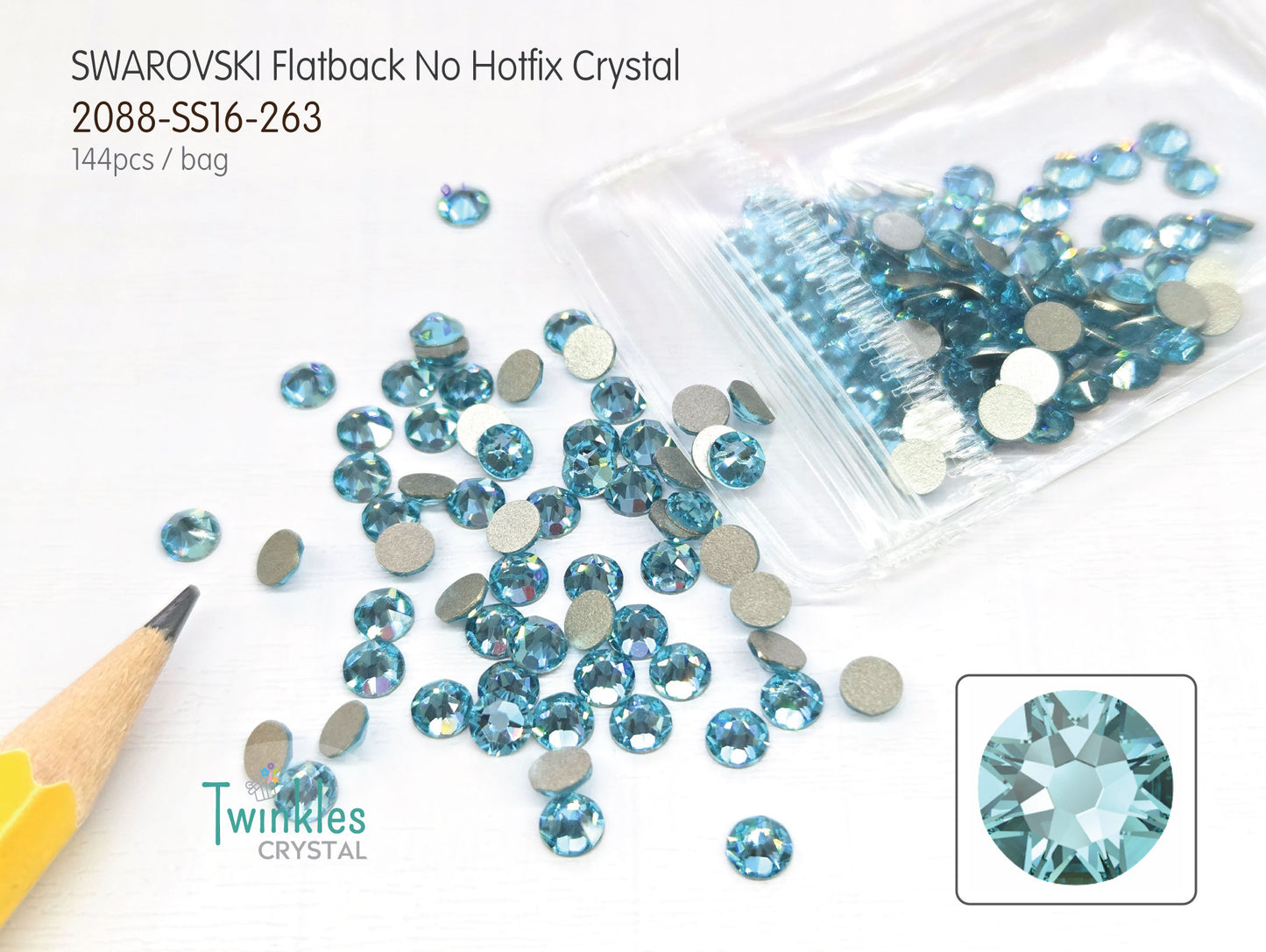 #2088-SS16 (3.8 - 4.0mm) - Swarovski Flatback no Hotfix Crystal - 144pcs