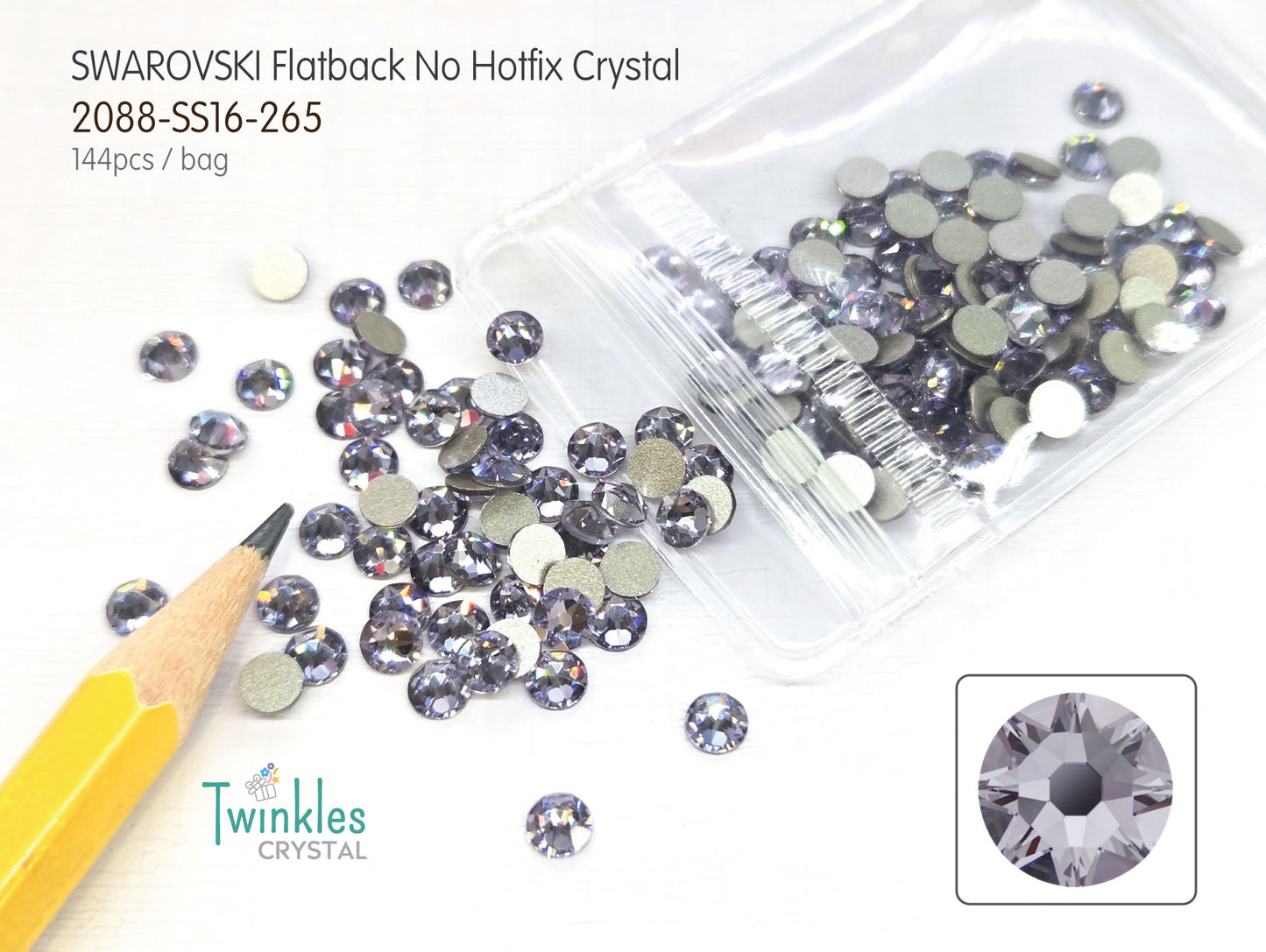 #2088-SS16 (3.8 - 4.0mm) - Swarovski Flatback no Hotfix Crystal - 144pcs