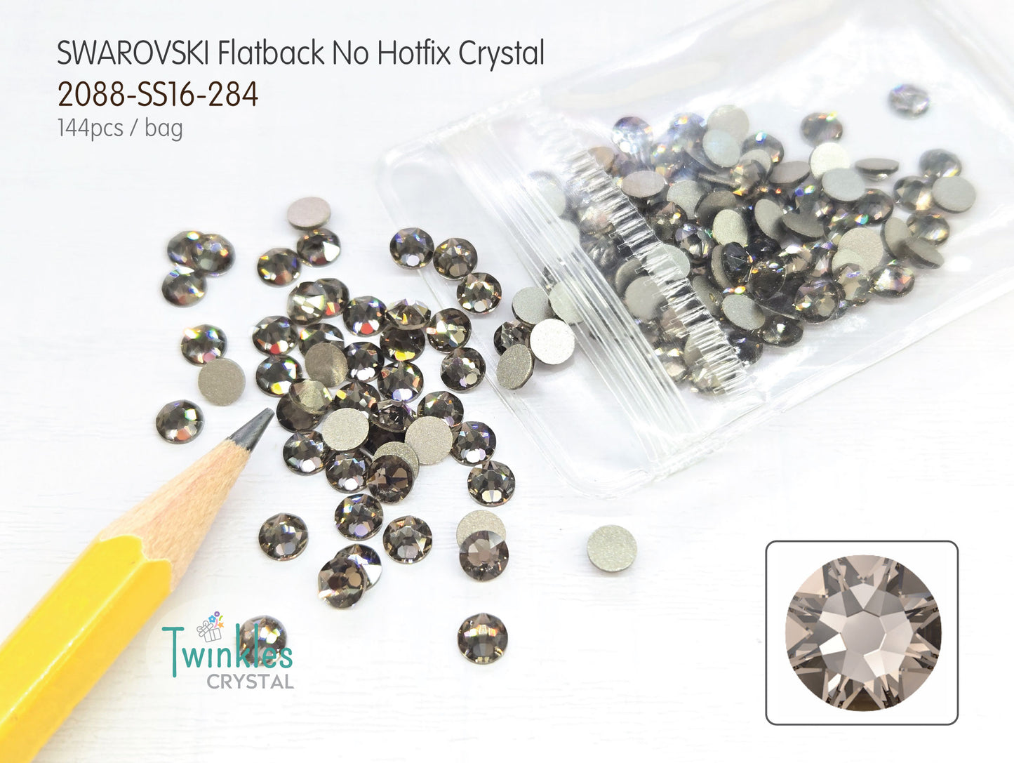 #2088-SS16 (3.8 - 4.0mm) - Swarovski Flatback no Hotfix Crystal - 144pcs