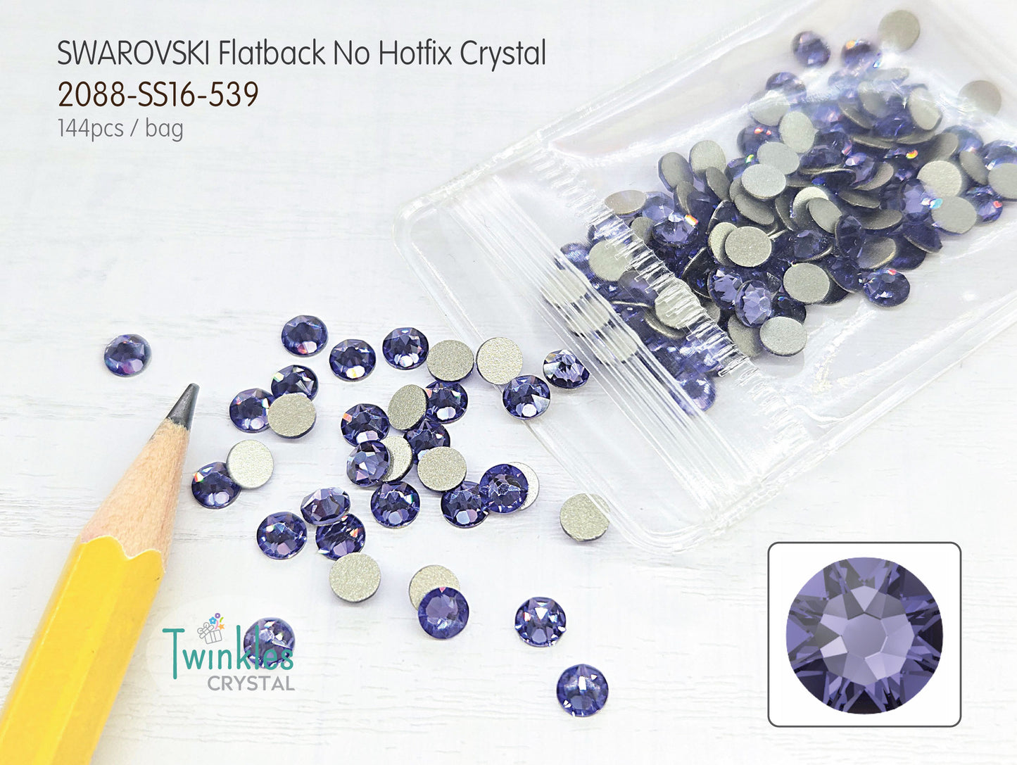 #2088-SS16 (3.8 - 4.0mm) - Swarovski Flatback no Hotfix Crystal - 144pcs
