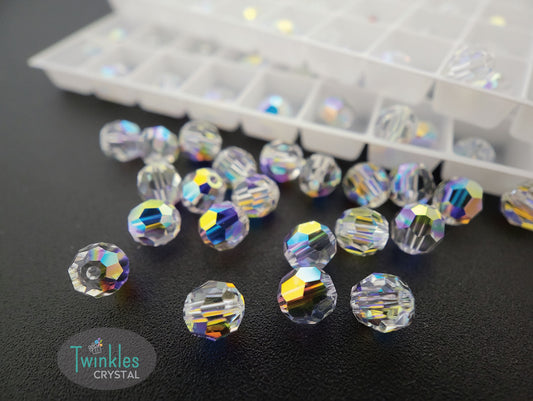 6mm - Swarovski Crystal Round Bead #5000 - Crystal AB