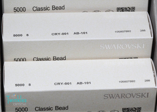 8mm - Swarovski Crystal Round Bead #5000 - Crystal AB