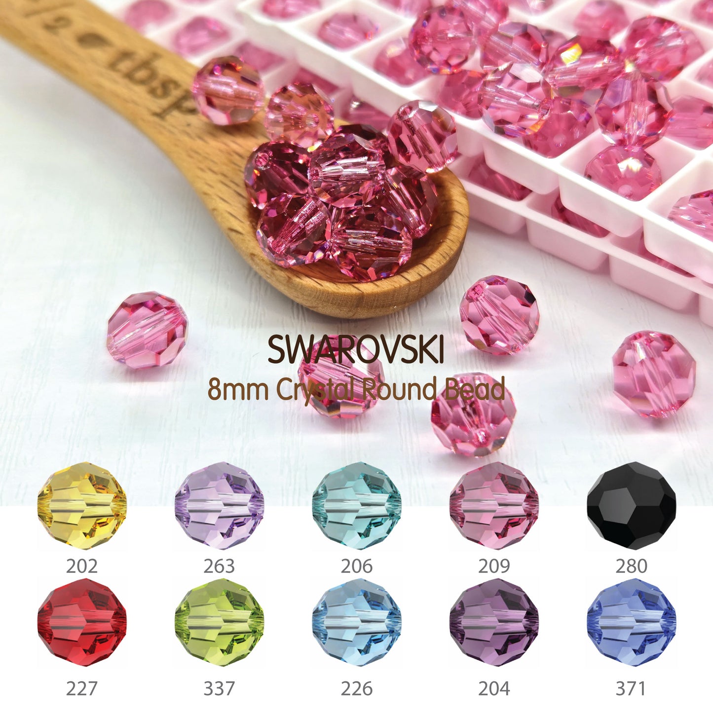 5000-8mm 24pcs - Swarovski Crystal Round Beads Pick Color