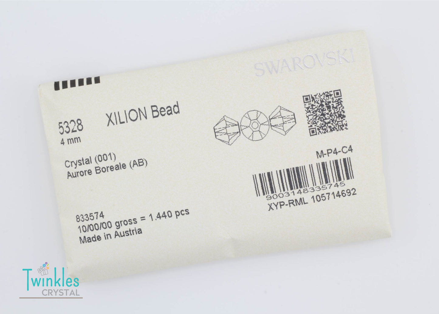 5328-2.5mm 3mm 4mm 5mm 6mm Swarovski Beads Xilion Bicone Bead - Crystal AB