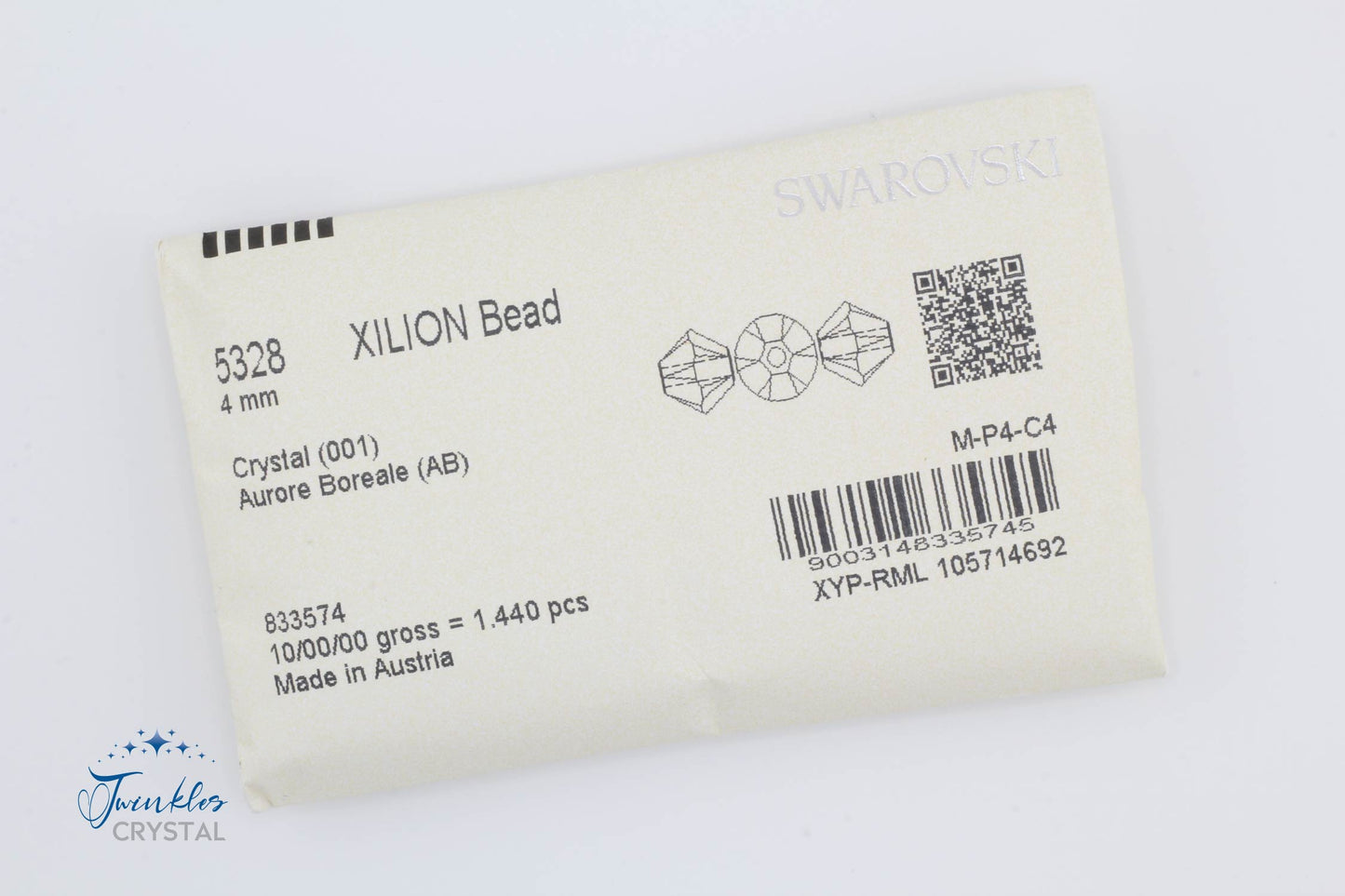 5328-2.5mm 3mm 4mm 5mm 6mm Swarovski Beads Xilion Bicone Bead - Crystal AB