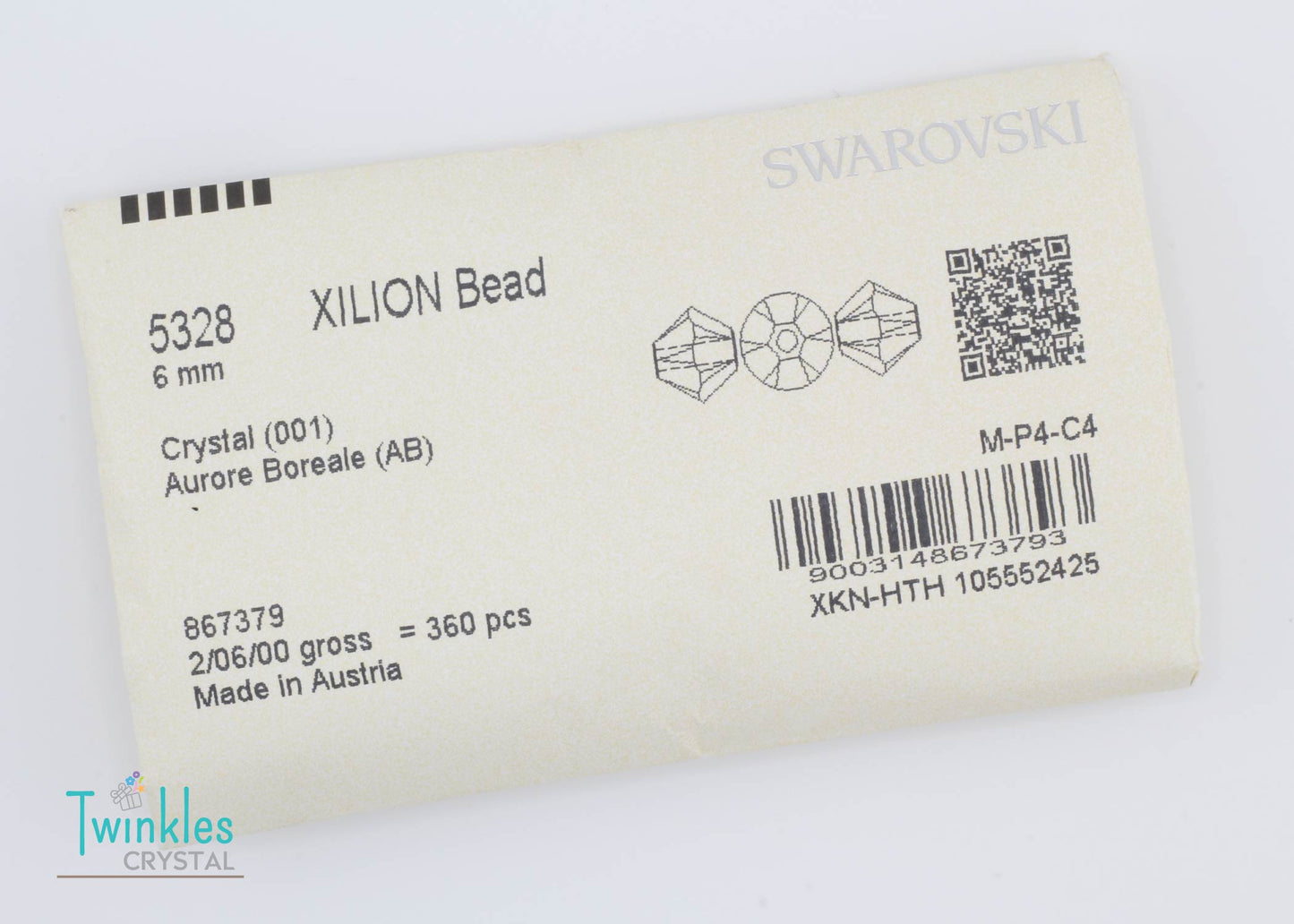 5328-2.5mm 3mm 4mm 5mm 6mm Swarovski Beads Xilion Bicone Bead - Crystal AB
