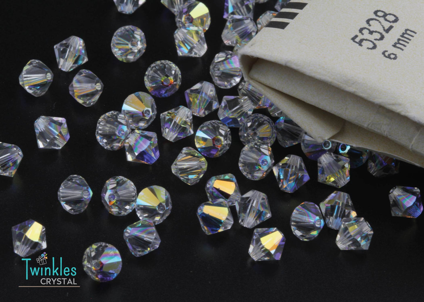 5328-2.5mm 3mm 4mm 5mm 6mm Swarovski Beads Xilion Bicone Bead - Crystal AB