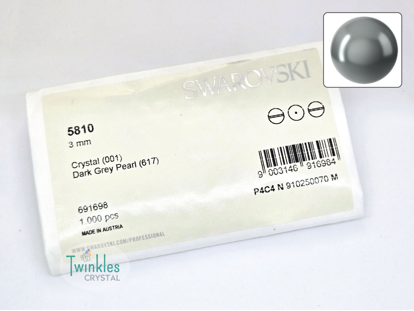 3mm Swarovski Crystal Pearl Imitation Pearl