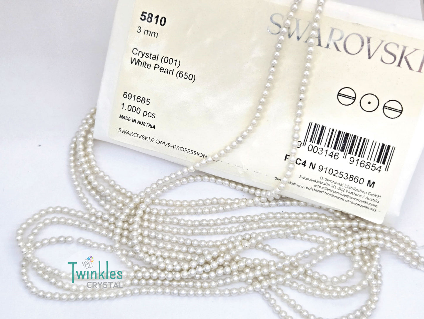 3mm Swarovski Crystal Pearl Imitation Pearl
