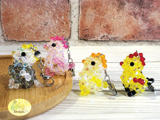 Handmade Crystal Beaded Chick Phone Charm Keychain