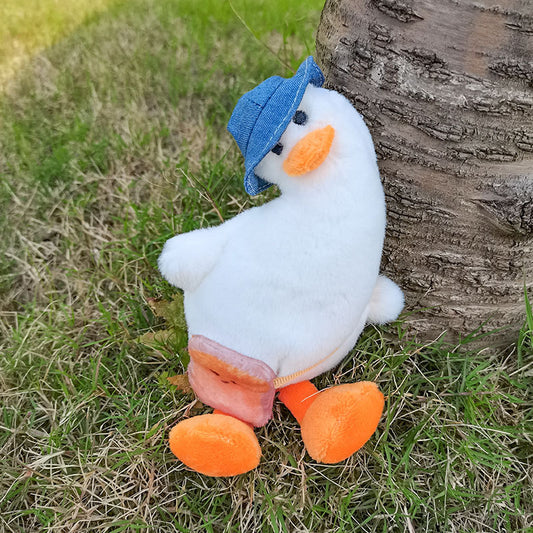 Tilt-Head Duck Plush Keychain – Mini Stuffed Animal Bag Charm