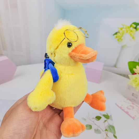 Plush Gentleman Duck Keychain – Stuffed Animal Bag Charm Backpack Pendant
