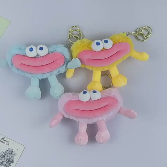Funny Sausage - Mouth Monster Plush Keychain – Cute Ugly-Cute Stuffed Toy