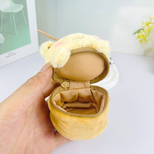 Butter Bear Plush Coin Purse – Mini Wallet Stuffed Animal Keychain Earphone Case & Backpack Charm