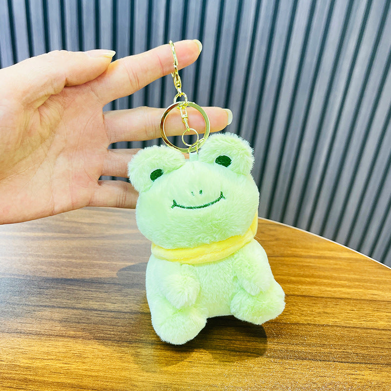Kawaii Bread Dog & Frog Plush Keychain